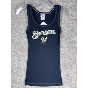 Milwaukee Brewers MLB Womens Junior Fit Ribbed Tank Top M
